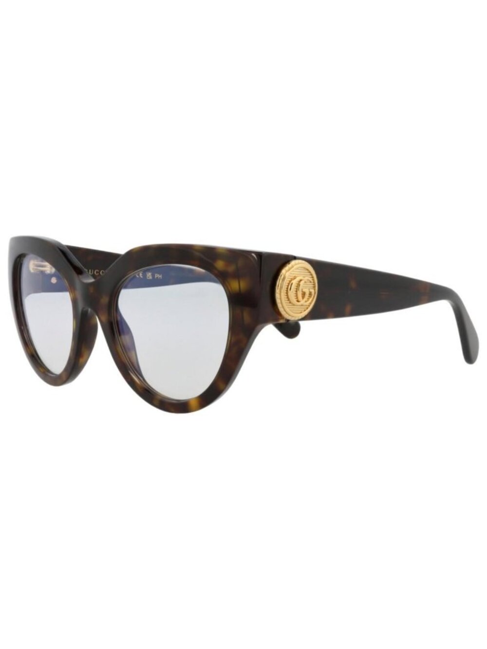 New Gucci Womens Cat Eye Havana Havana Transparent Fashion Designer Eyeglasses